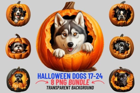 Download Halloween Pumpkin Dogs Sublimation 17-24 - Pumpkin Collection
