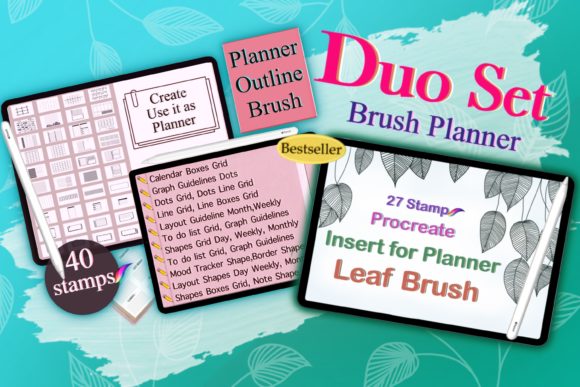 Download Procreate Planner DesignLeaf Brush Stamp - Premium Resources