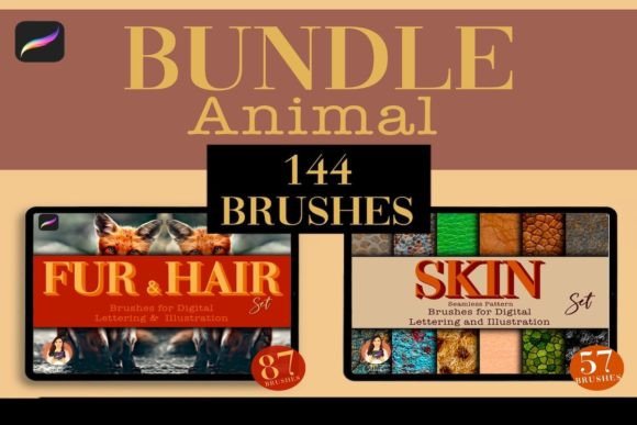 Download 144 Animal Procreate Brush Set Bundle - Brush set Collection