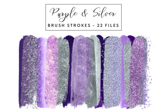Download Purple &amp; Silver Brush Strokes - Premium Resources